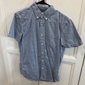 American Eagle blue striped button up shirt